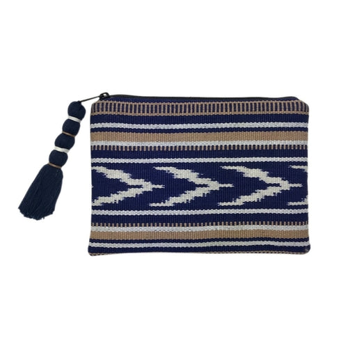 Ikat Backstrap Clutch Handwoven Guatemalan Tribal Weave Foldover Coin Purse
