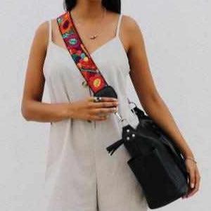 Leather Vintage Upcycled Purse | Camera | Guitar Strap - Guatemala