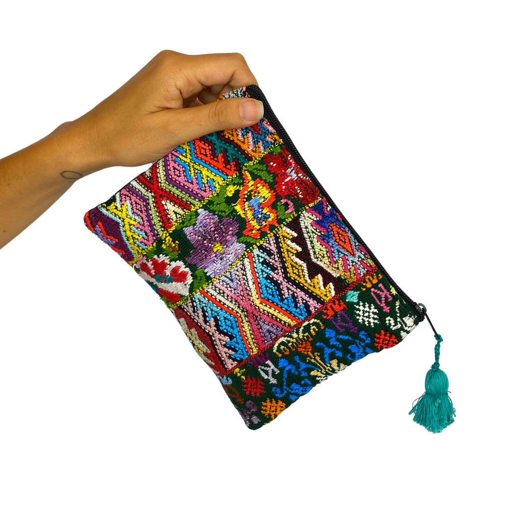 Maya Up-cycled Huipil Cosmetic One-of-a-Kind Bag (XL) - Guatemala