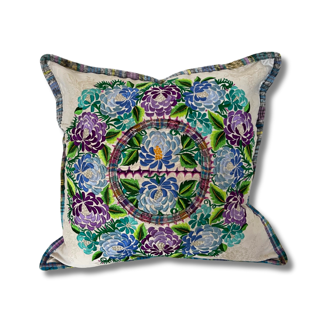 Up-cycled Maya Floral Pillow Cover - Guatemala