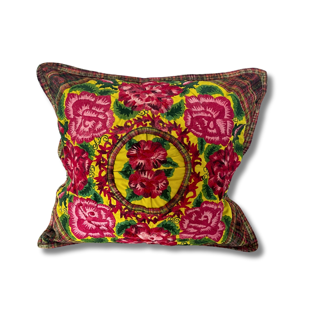 Up-cycled Maya Floral Pillow Cover - Guatemala