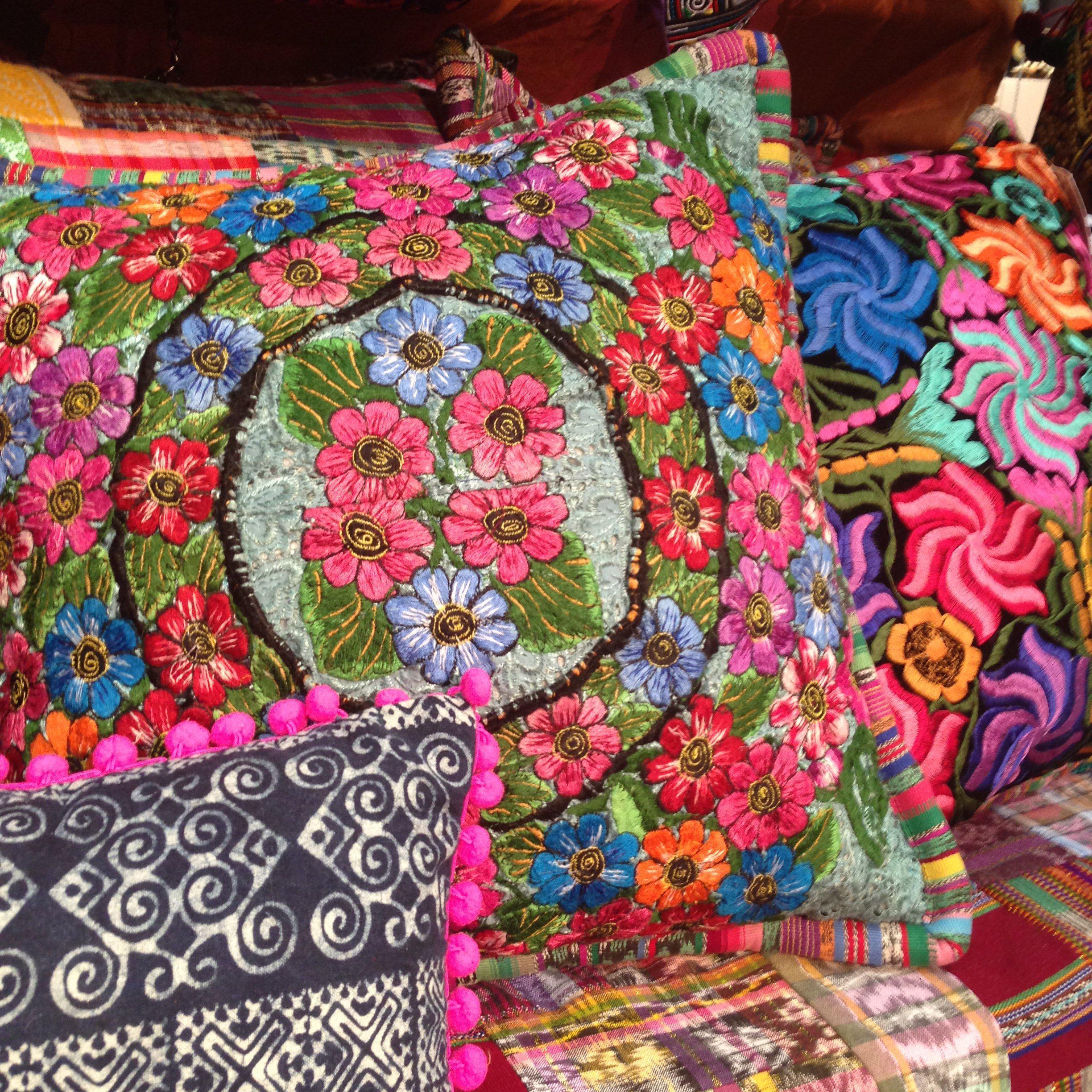 Up-cycled Maya Floral Pillow Cover - Guatemala