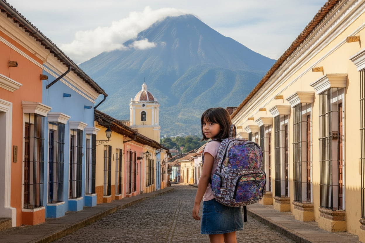 Volcano Huipil Upcycled Textile Backpack - Guatemala