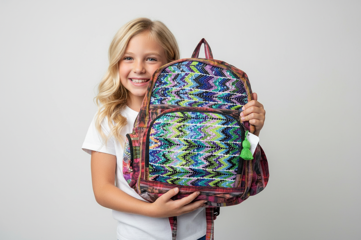 Volcano Huipil Upcycled Textile Backpack - Guatemala