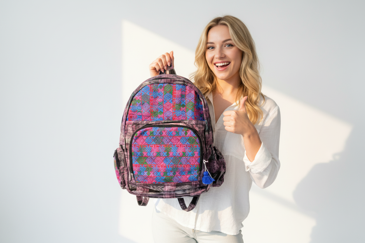 Volcano Huipil Upcycled Textile Backpack - Guatemala