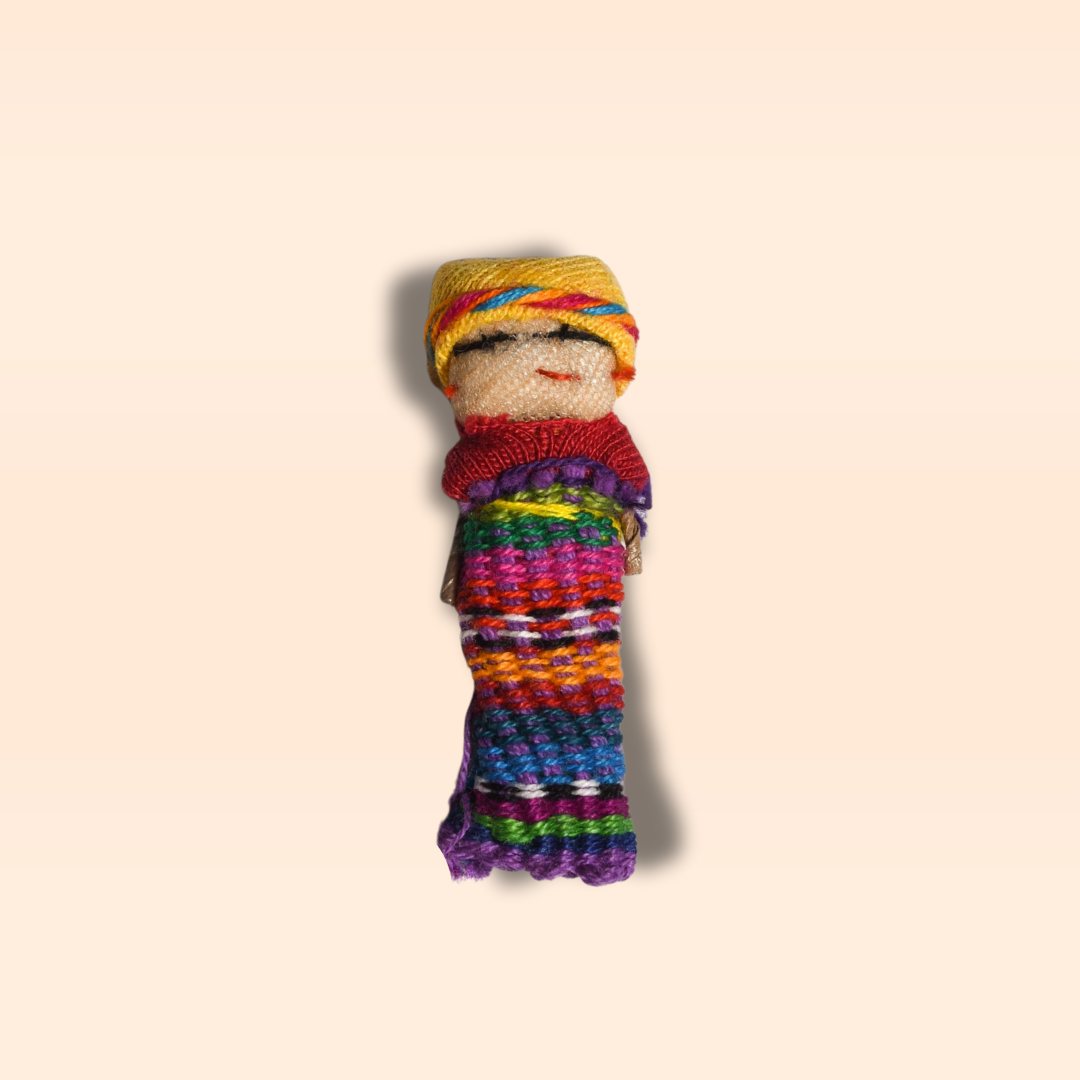 Single Handmade Worry Dolls Tiny Boho Doll - Guatemala