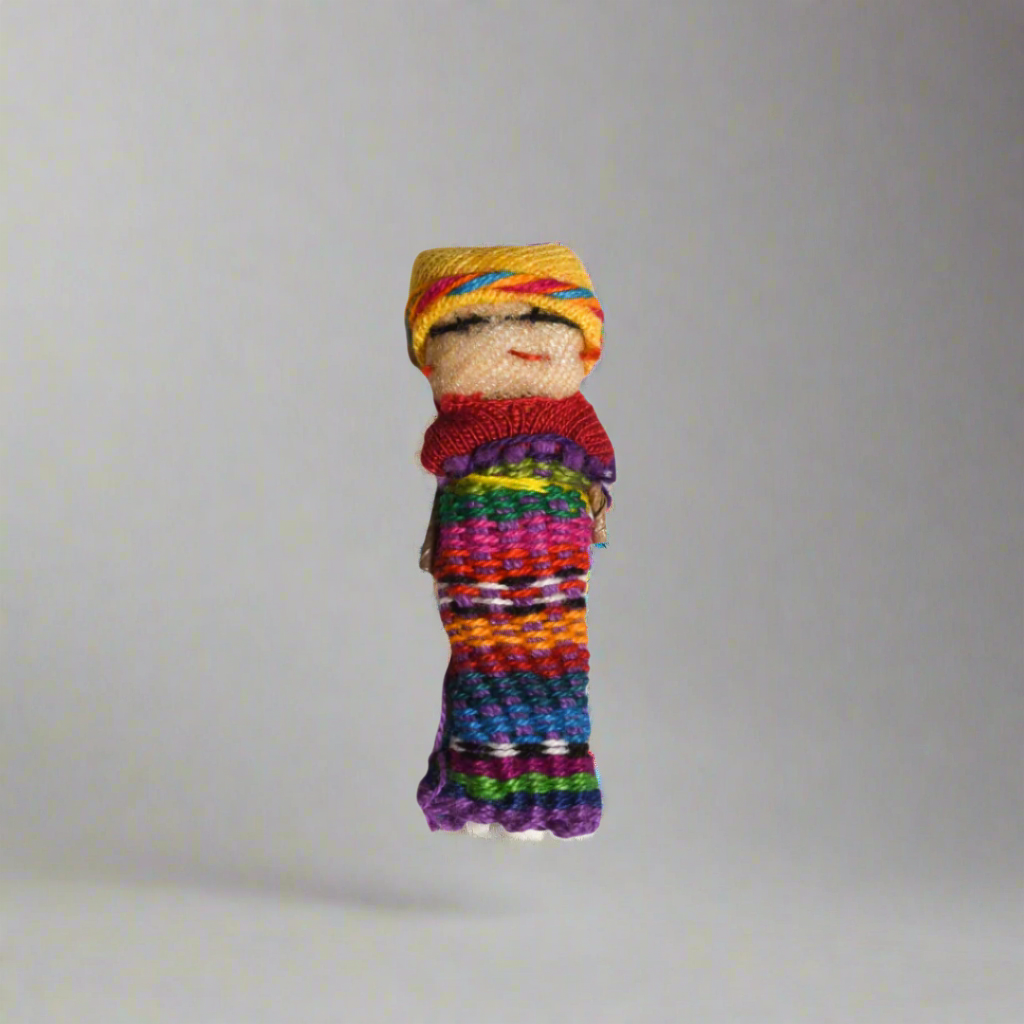Single Handmade Worry Dolls Tiny Boho Doll - Guatemala