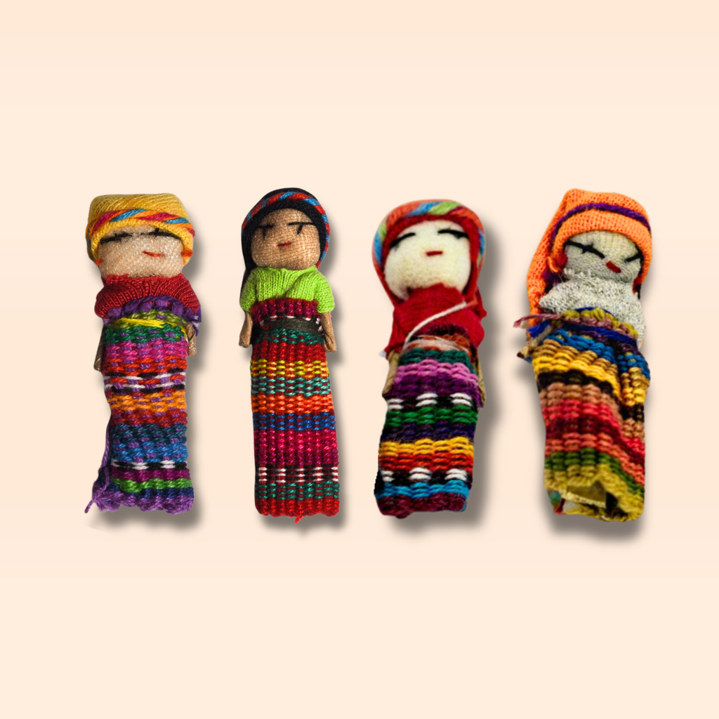 Single Handmade Worry Dolls Tiny Boho Doll - Guatemala